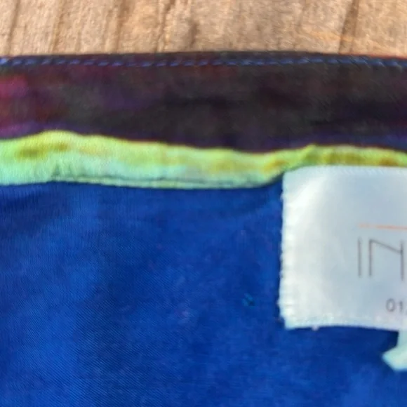 Indus colorful bright slightly sheer long sleeve Art Deco shirt tunic size M - Picture 9 of 10